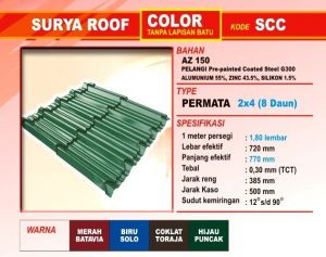 Genteng Metal Surya Roof Color Permata